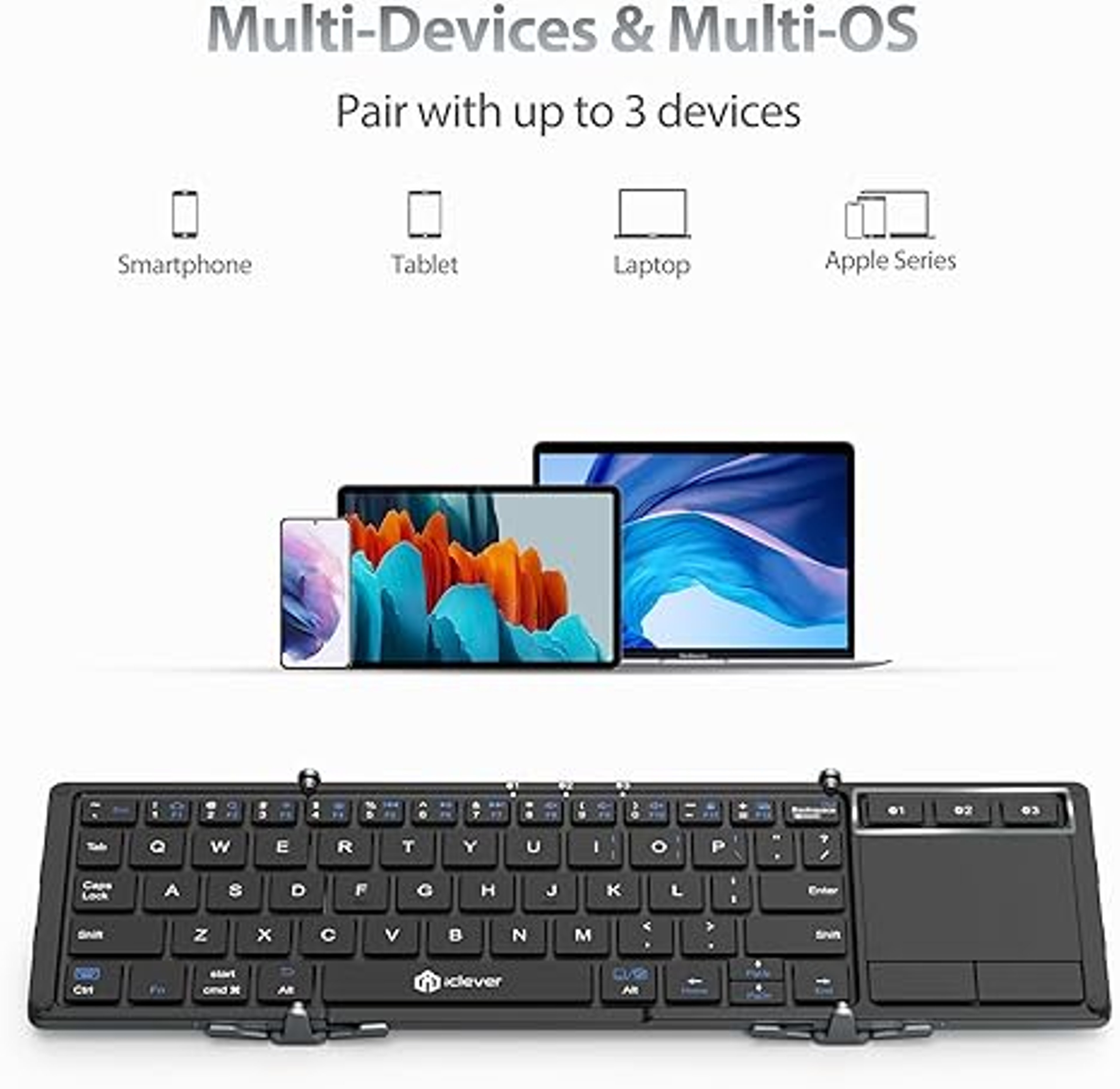 iClever Tri-Folding Keyboard BK08 view 2